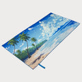 Coconut Palm Printed Suede Microfiber Beach Towels with Elastic Bands