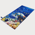 Custom Towels Ocean Animal Printed Suede Microfiber Beach Towels with Elastic Bands