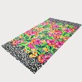 Custom Floral-Leopard Print Beach Towel