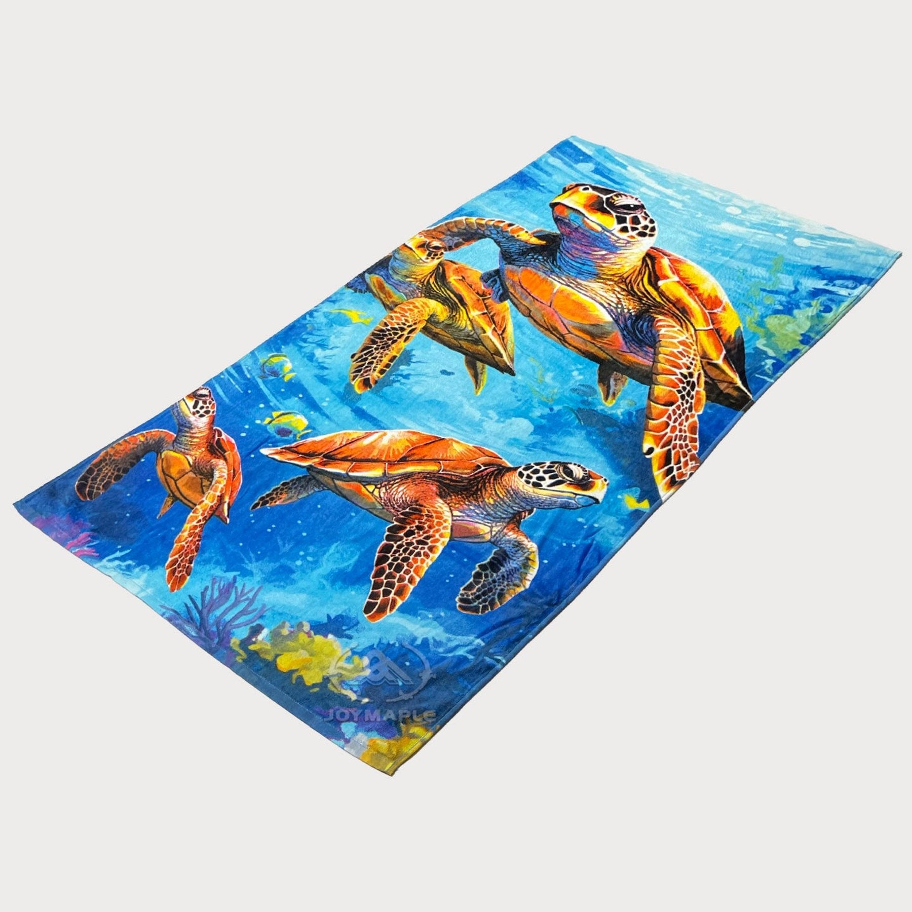 Personalized Turtle Print Cotton Beach Towels