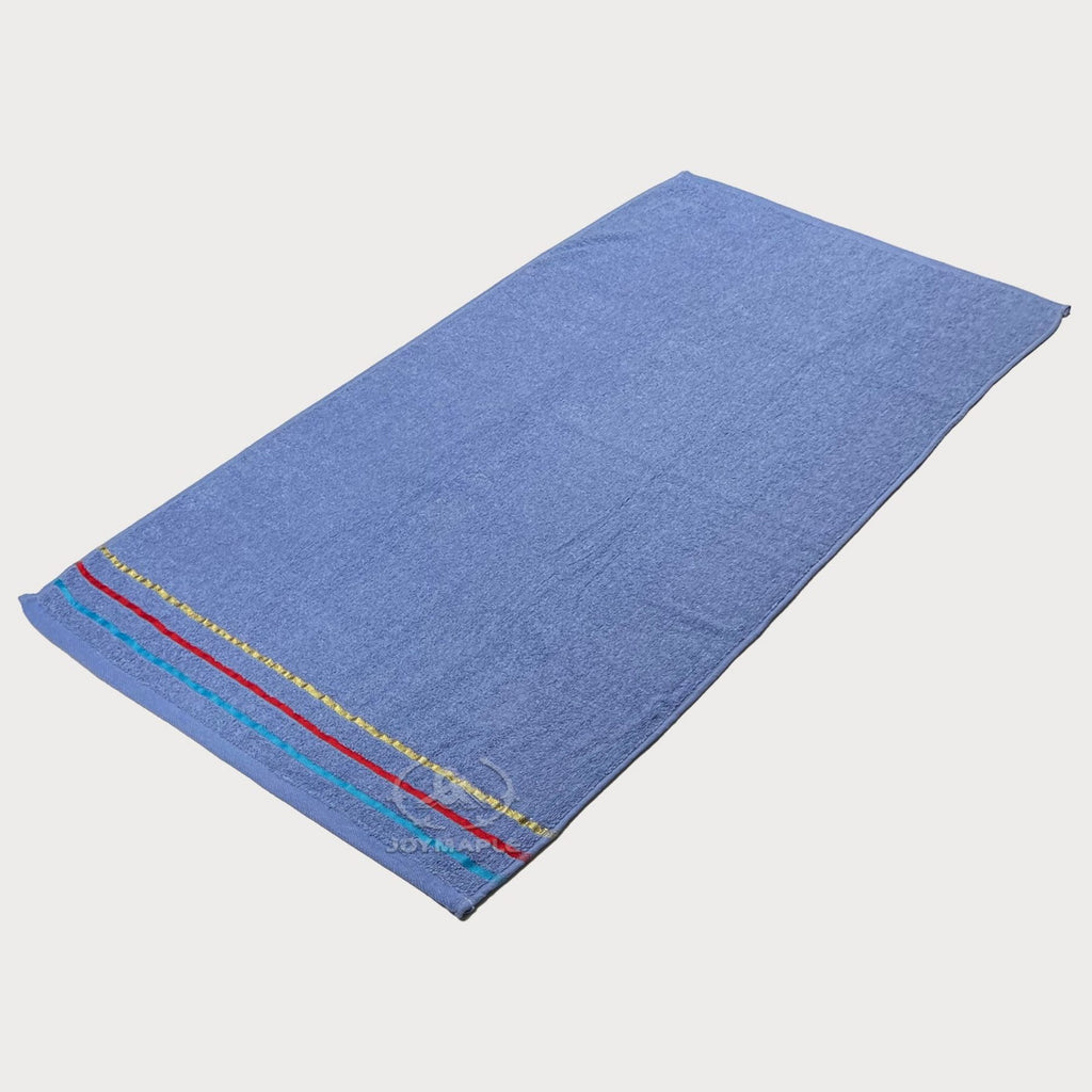 Custom Bath Towels with Colorful Border Single Sides