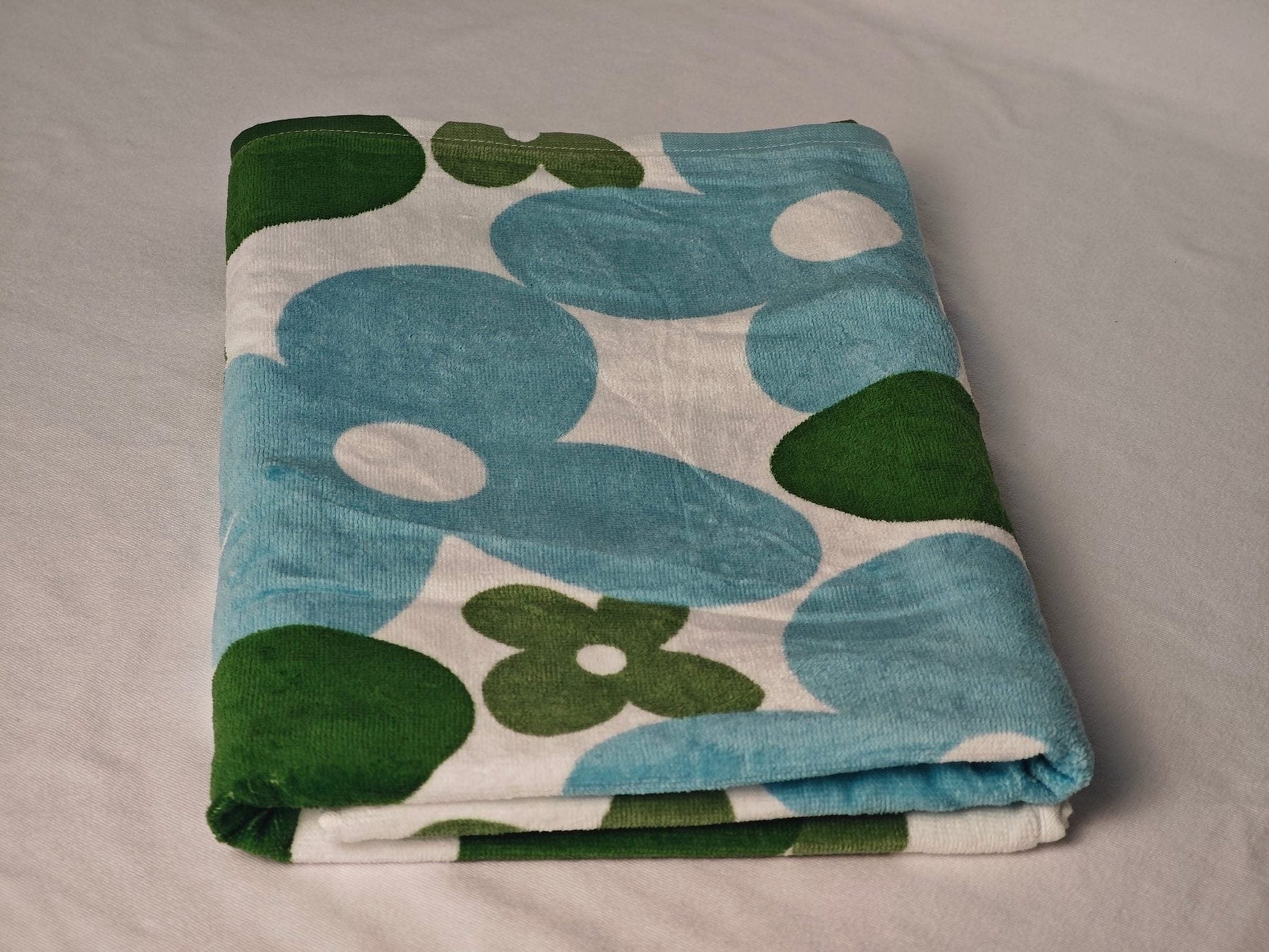Personalized Floral Print Cotton Beach Towel