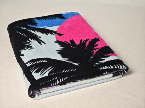 Cotton Coconut Palm Print Beach Towels