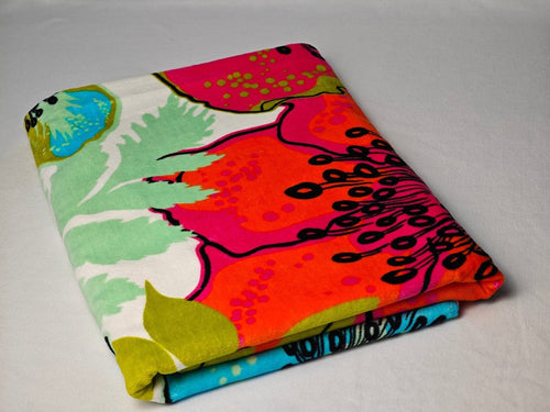 Custom Colorful Floral Print Beach Towel