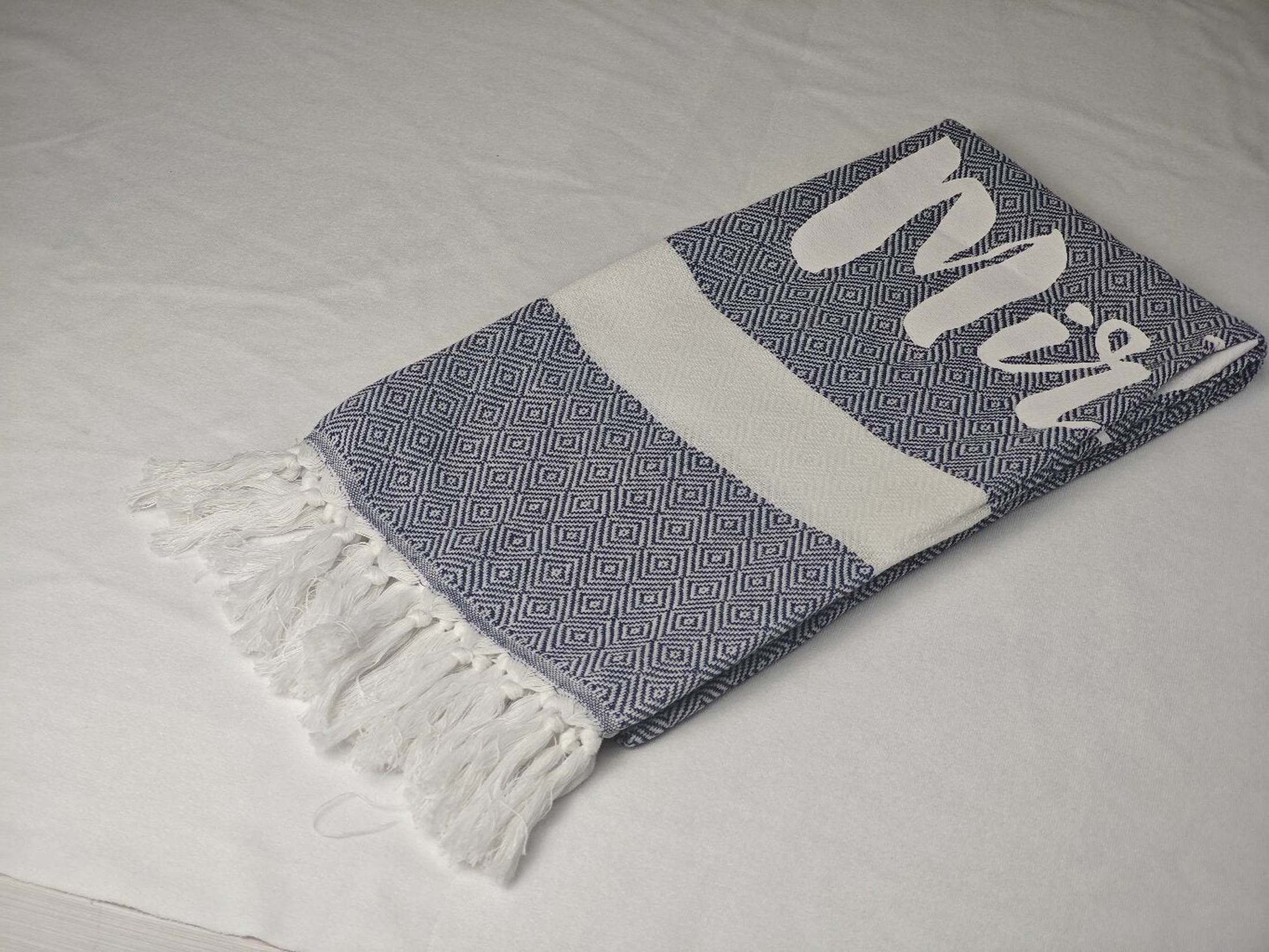 Geometric Design Turkish Beach Towels with Logo