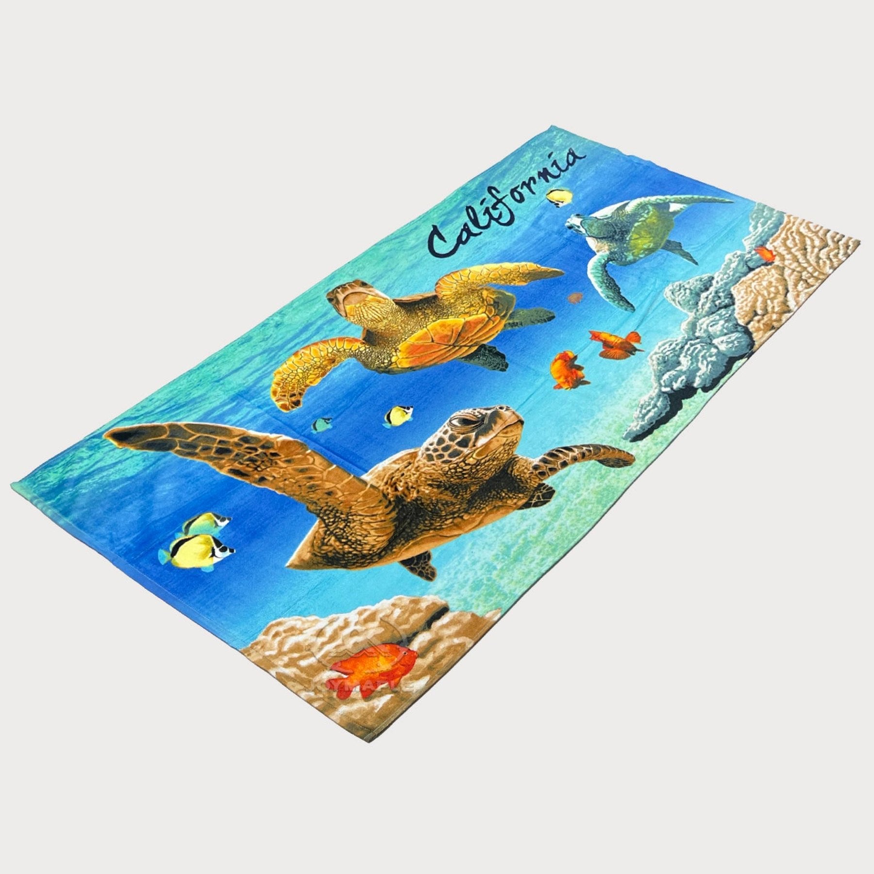 Personalized Turtle Print Cotton Beach Towels