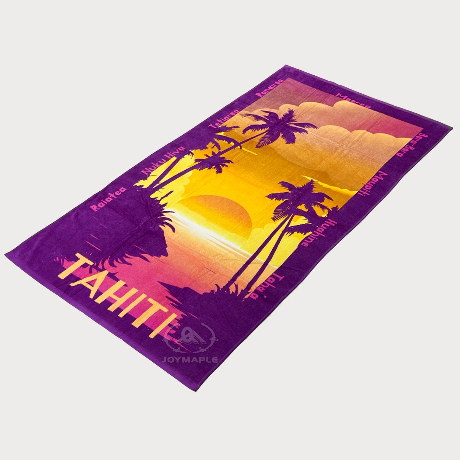Sunset Coconut Palm Print Beach Towel